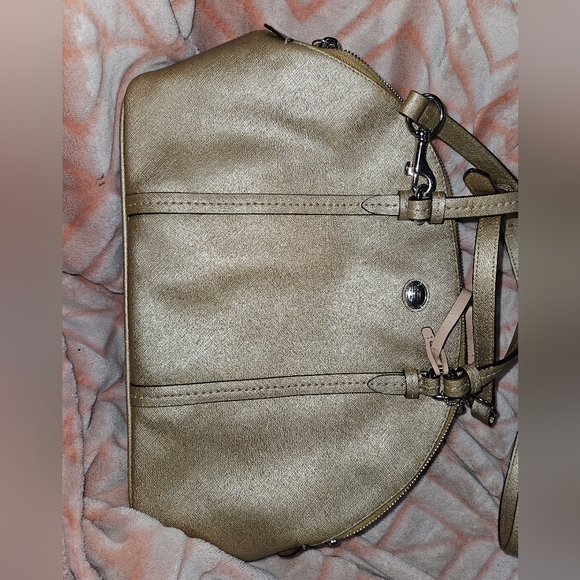 COACH Cora Domed Satchel Gold Like New Condition - Picture 1 of 3